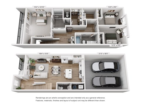 Floor plan for 3 beds, 2.5 baths, 1546 sqft